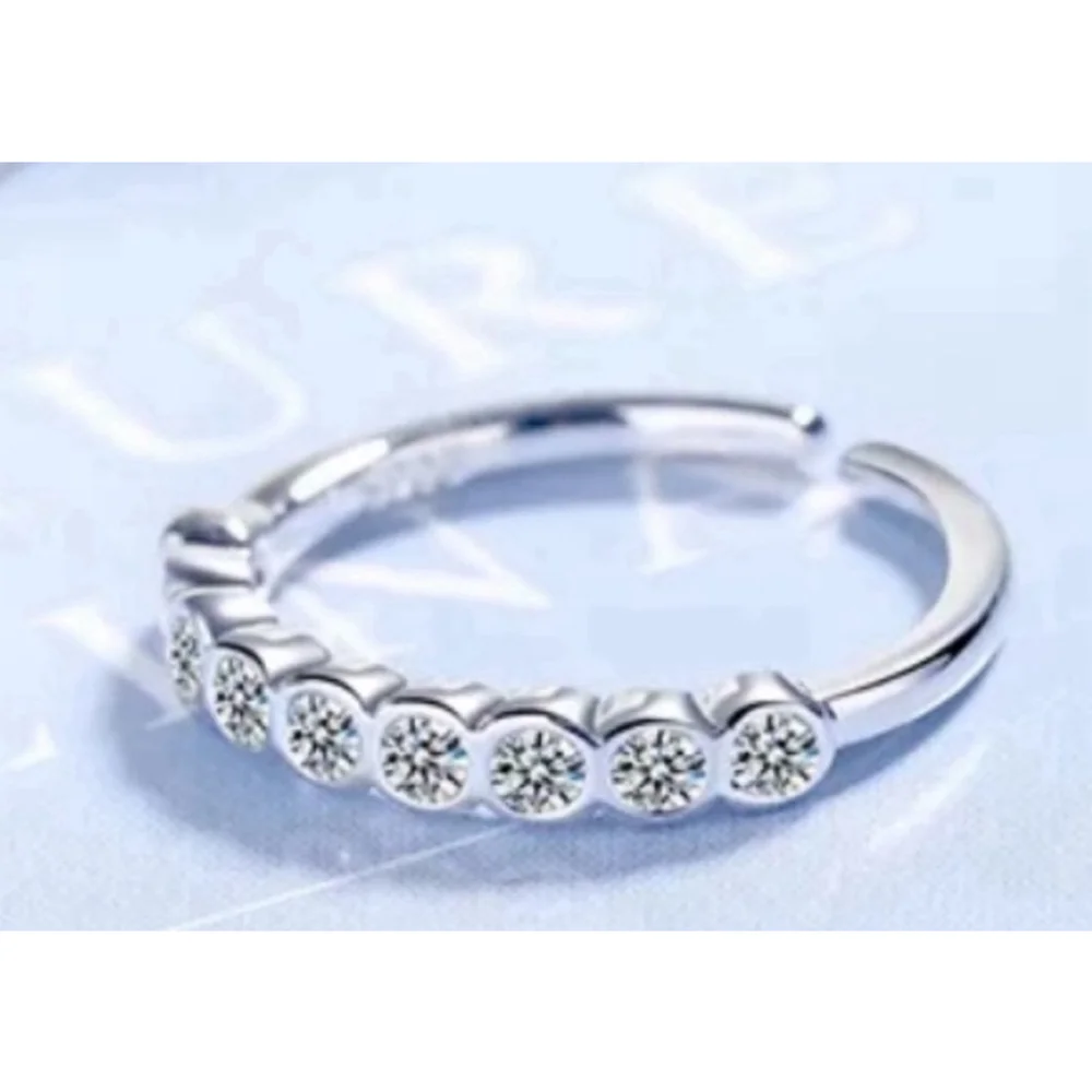 NEW Girls Kids‎ White Gold Plated S925 Adjustable Band Ring